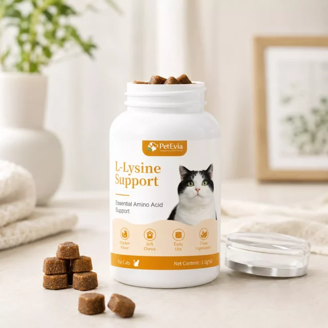 bouchées moelleuses à la lysine pour chat