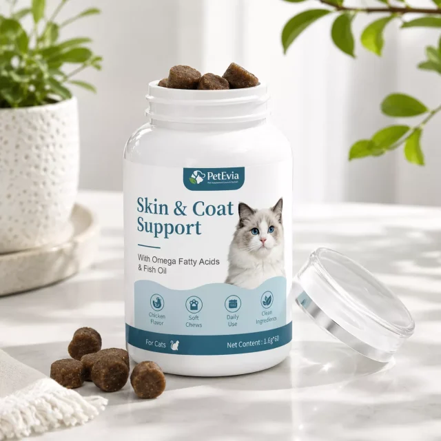 bouchées moelleuses pour le soin de la peau et du pelage du chat